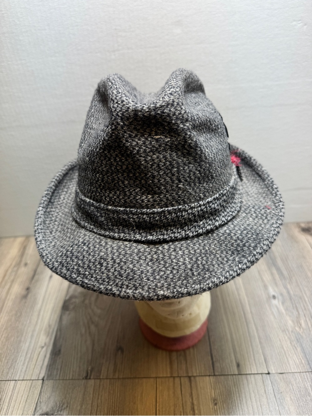 Vintage Stetson Equalizer Fedora Hat Men’s Size M Gray Herringbone 100% Wool